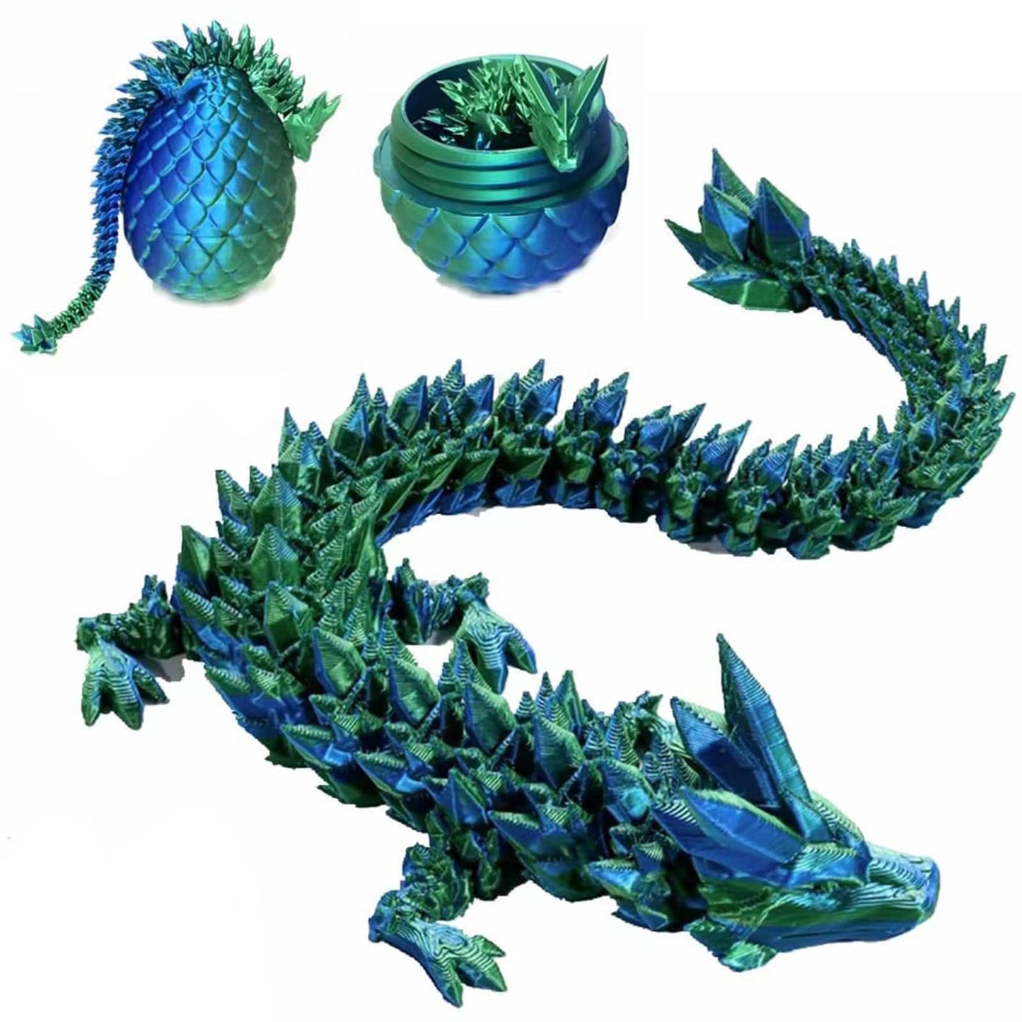 Fuisylr 3D Printed Dragon Egg,Dragon Eggs With Dragon Inside,Crystal Dragon Fidgets Toys,Full Articulated Dragon Dragon In Egg,A