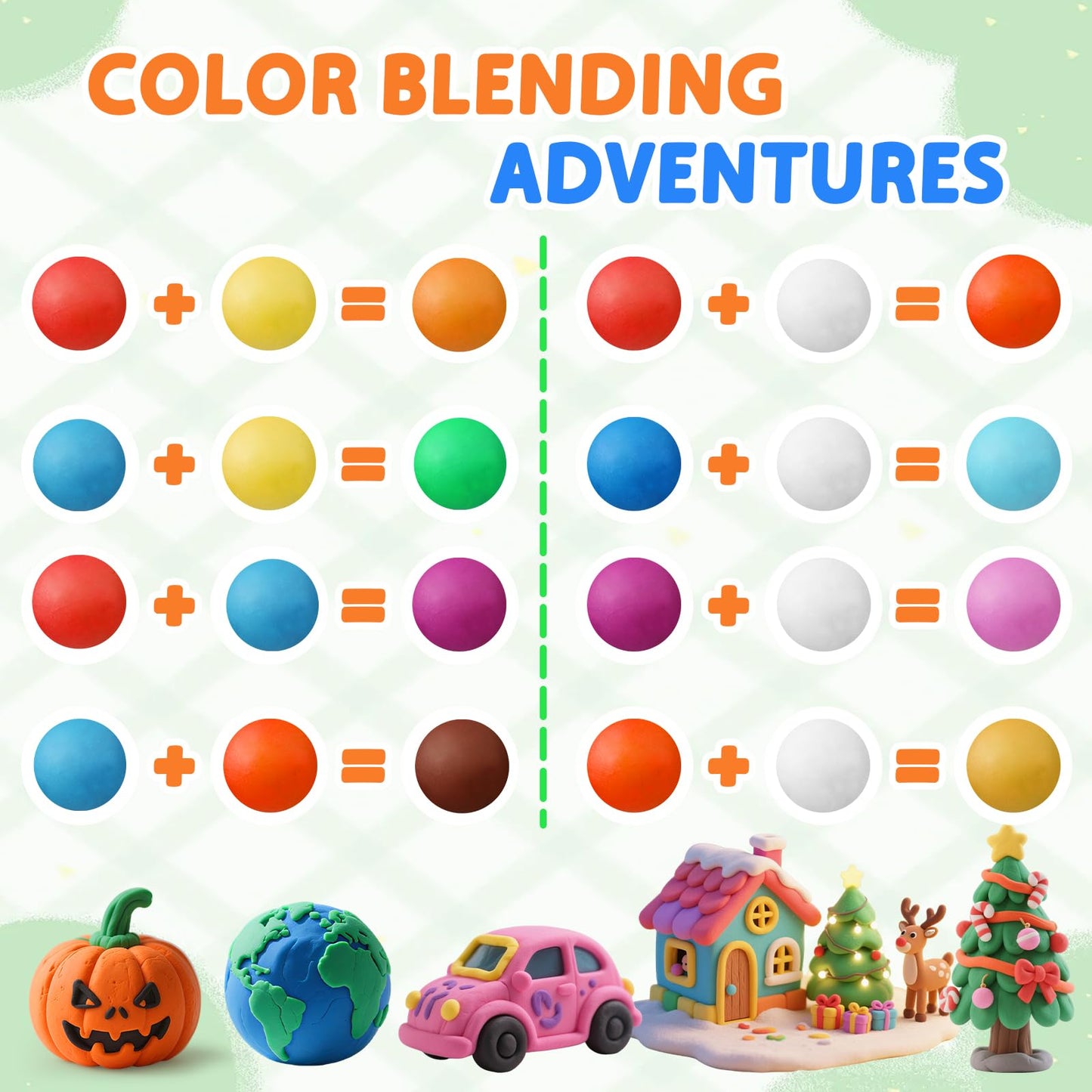 Stocking Stuffers for Kids - 24 Colors DIY Playdough Bulk Pack Classroom - Christmas Stocking Stuffers with 16 Sculpting Tools -