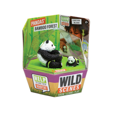 Wild Scenes Pandas' Bamboo Forest - Grow & Play Kit Environmentally Friendly Wildlife Conservation Toy - Animal Playset For Kids Ages 4 And Up