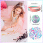 Capoda 122 Pcs Mermaid Party Favors for Girls Mermaid Theme Bracelets Keychains Pin Badges Stampers Rings Stickers Organza Bags