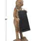 Creative Co-Op Rabbit Figurine Holding Working Chalkboard