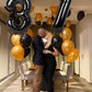 40 Inch Number 7 Balloon, Jumbo Black Seven Birthday Decorations, 7 17 27 70 Year Old Balloon, Mylar Foil Balloon Number For Eng