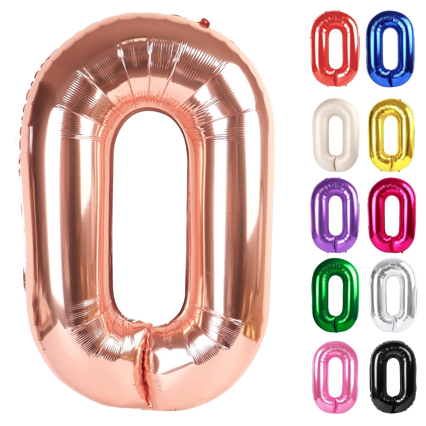 Rose Gold Number 0 Balloon 40 Inch, 0 Balloon Numberfor 10Th 20Th 30Th 40Th 50Th 60Th Birthday Decorations, Rose Gold Party Supp