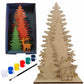 Bagji Toys Diy Wooden Christmas Tree Painting Kit For Kids & Adults | PreCut Wooden Xmas Tree Dcor | Includes 6 WaterBased Col