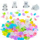 Dsooldre 65 Pcs Luminous Mini Sea Animals Small Turtles Dolphins Seals Polar Bears Figurines Glow In The Dark Tiny Ocean Animals