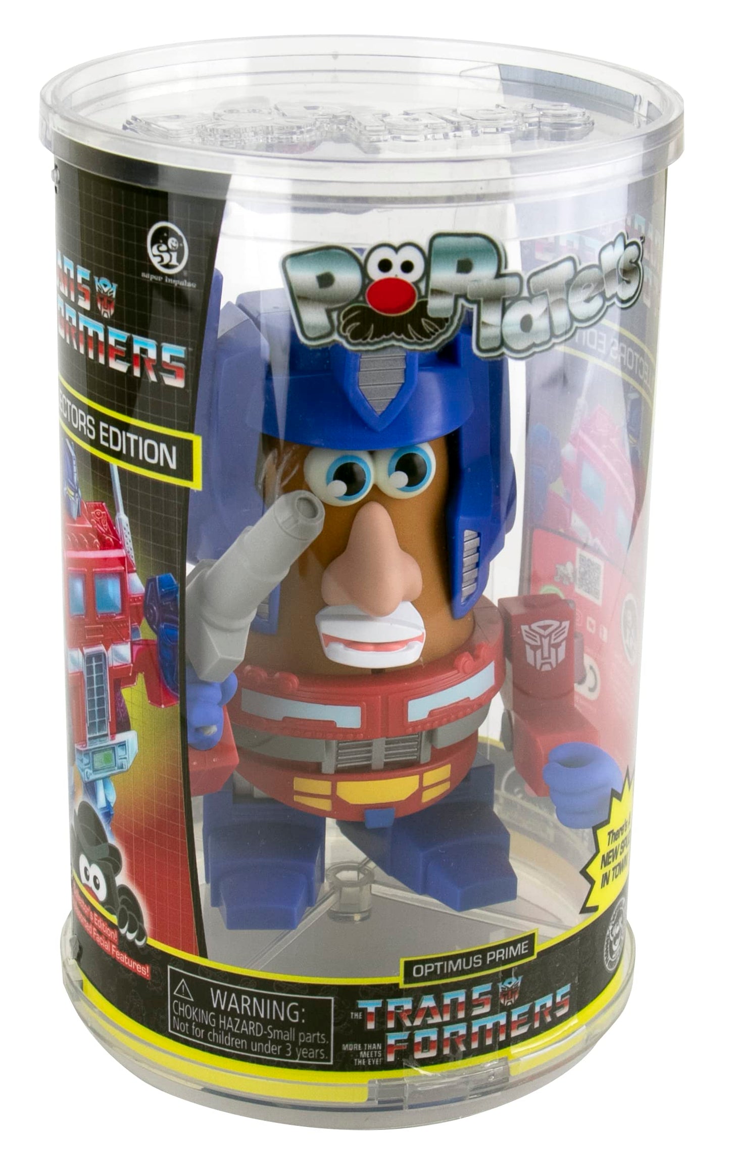 Super Impulse 4" Poptaters Transformers Optimus Prime Miniature Figure - Clear Plastic, Model 5401
