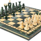 Chess And Games Shop Muba Beautiful Handcrafted Wooden Chess Set With Wooden Board And Handcrafted Chess Pieces - Gift Idea Products (12.5'' (32 Cm) Green)