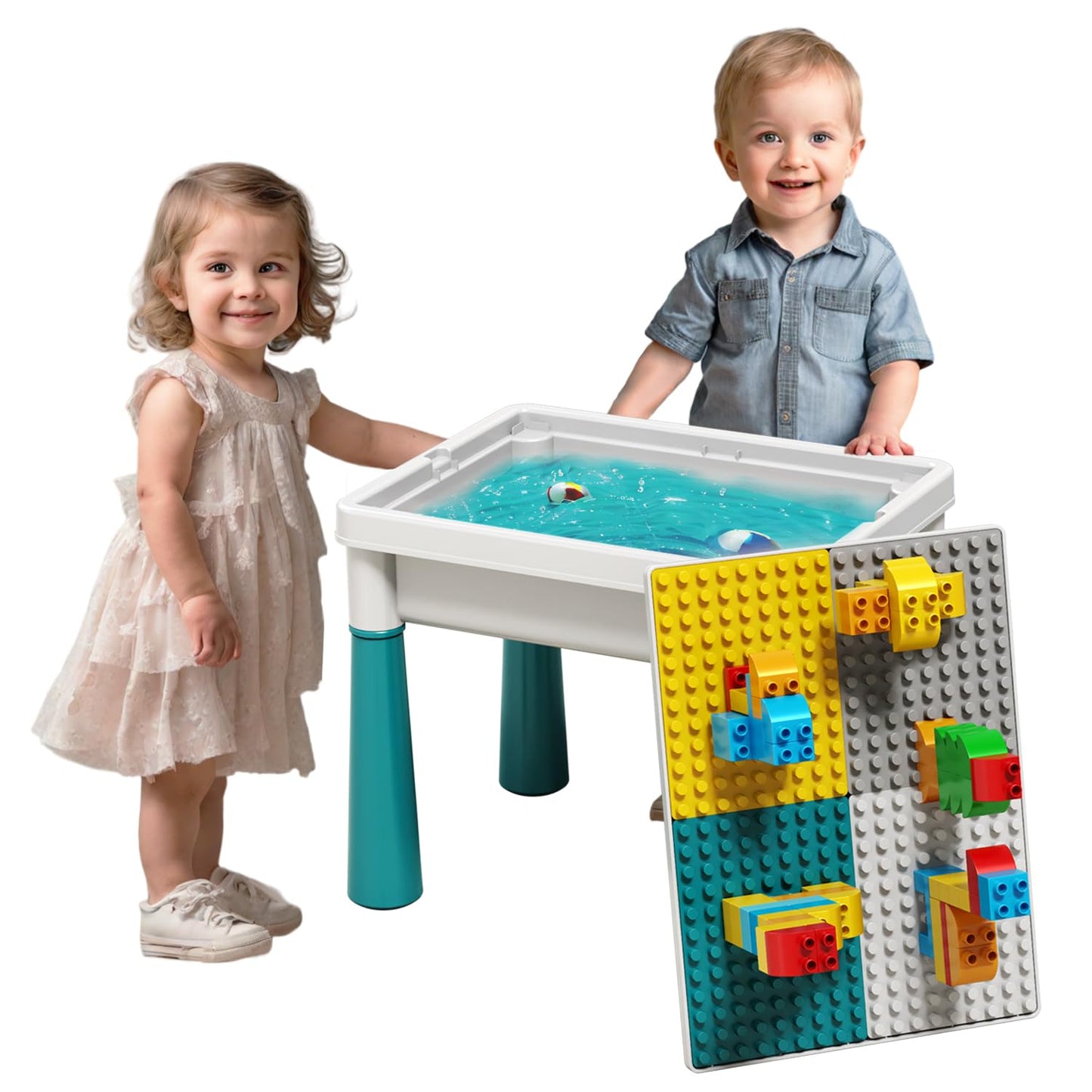 Pairez Toys Small Activity Table for Toddlers, Plastic Sensory Table for Building Blocks, Art & Craft, Model PT201, Small