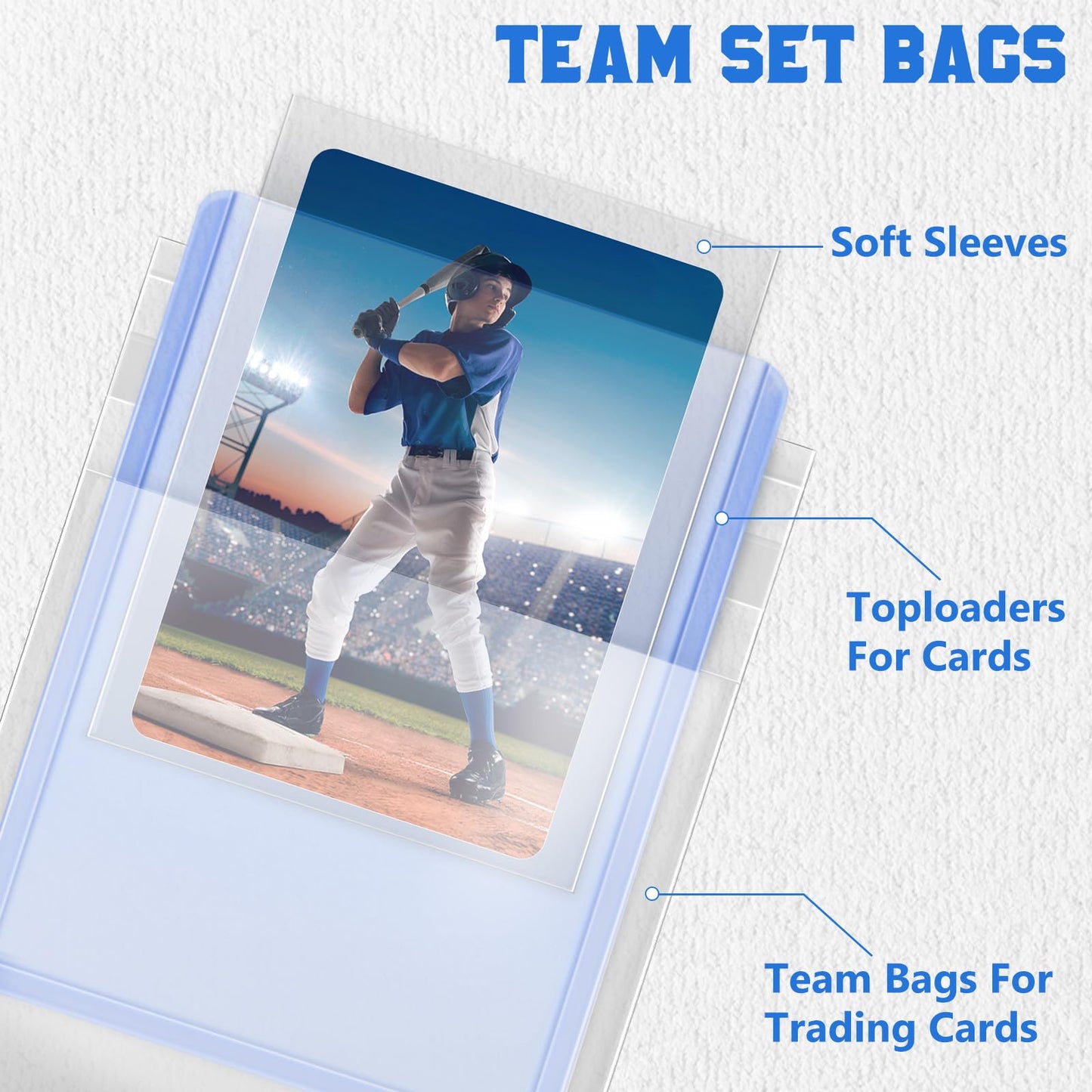 Dedc 300 Pcs Card Sleeves Team Bags For Top Loaders (Each 100Pcs Team Bags For Trading Cards And Toploaders And Penny Sleeves)