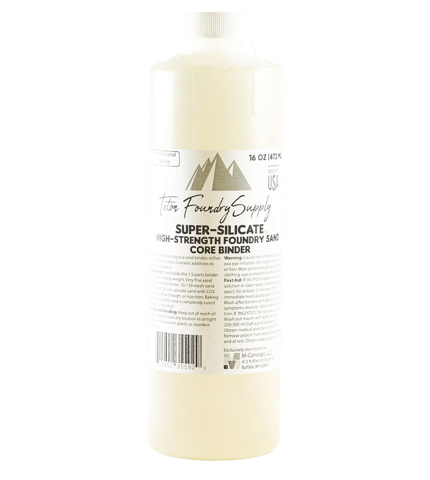 Foundry Grade Sodium Silciate Core Sand Binder (16 FL OZ)
