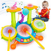 Drum Set For Toddlers 1-3 Musical Toys With 2 Sticks Microphone For 6-12 18 Months Baby Music Instruments Montessori Learning Toy Kids Toddler Drums Christmas Birthday Gift For 1 2 3 Year Old Boy Girl
