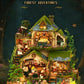 OZJAY Miniature House Kit  DIY Wooden Dollhouse Miniature Kit  Dollhouse Kit  Mini House Building Kit for mature-themed Teen  Forest Adventure