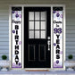 LASKYER Happy 93rd Birthday Decorations,93rd Purple Balloon Birthday Theme Door Hanging Banner Sign,93 Years Old Bday Party Supp