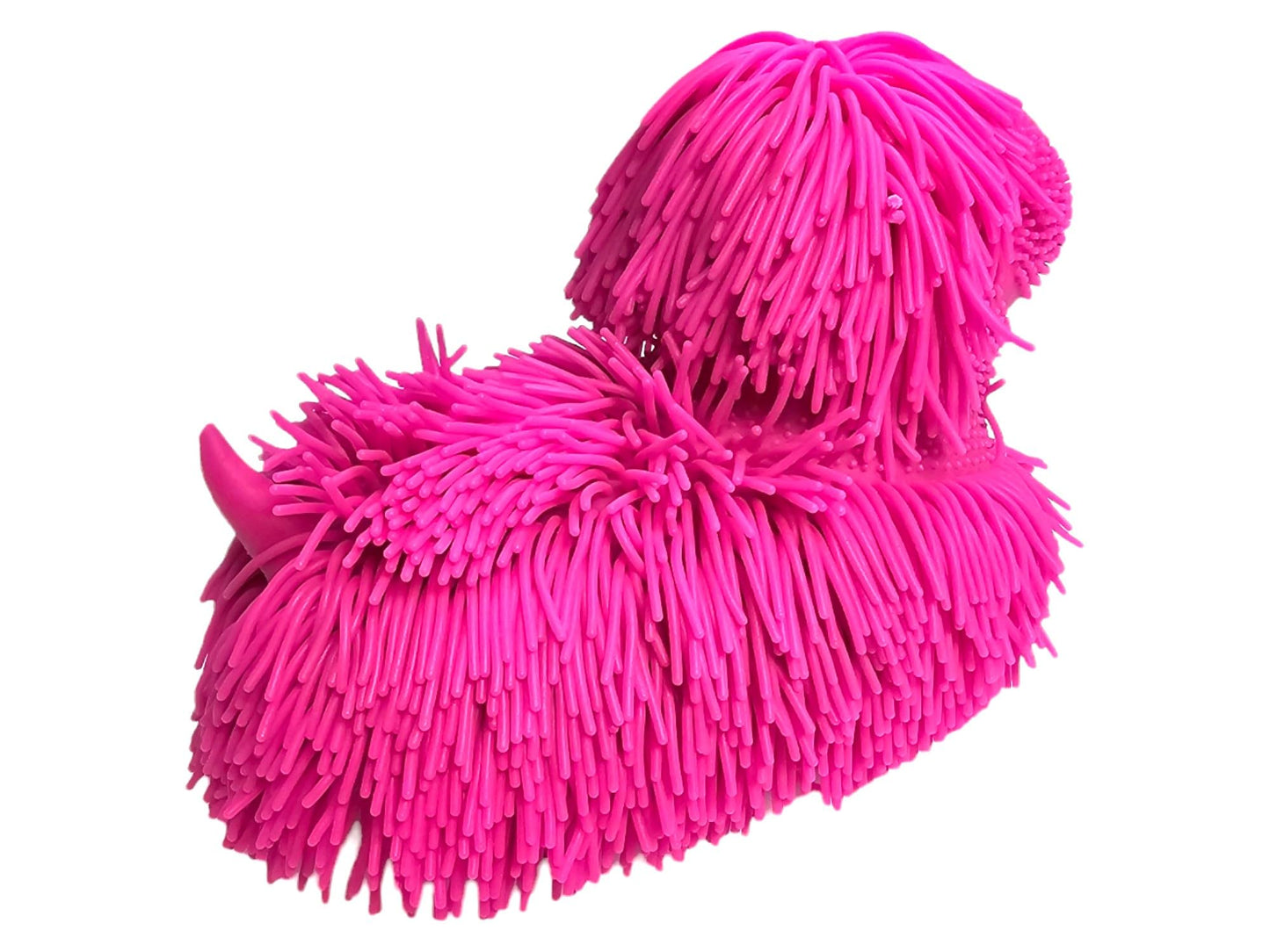 Zugar Land Soft Shaggy Puffer Dog Toy (1 Pink) (8'' X 5'') Rubber. Filled With Air For A Fun Squishy Stretchy Fidget Experience.