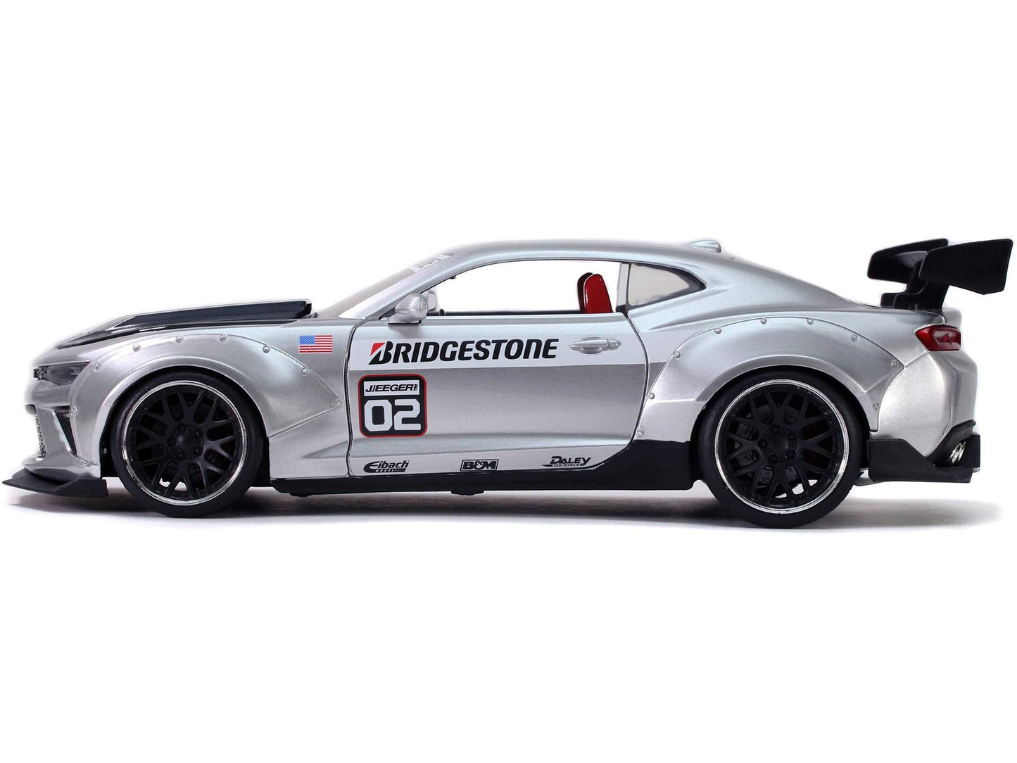 Jada Toys Bigtime Muscle 1:24 2016 Chevy Camaro Ss Widebody Die-Cast Car Silver, Toys For Kids And Adults