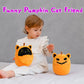 Leokawin Black Cat Stuffed Animal,8In Black Cat Plush,Cute Pumpkin Cat Plush Toy,Kawaii Pumpkin Black Cat Plush Pillows,Soft Bla
