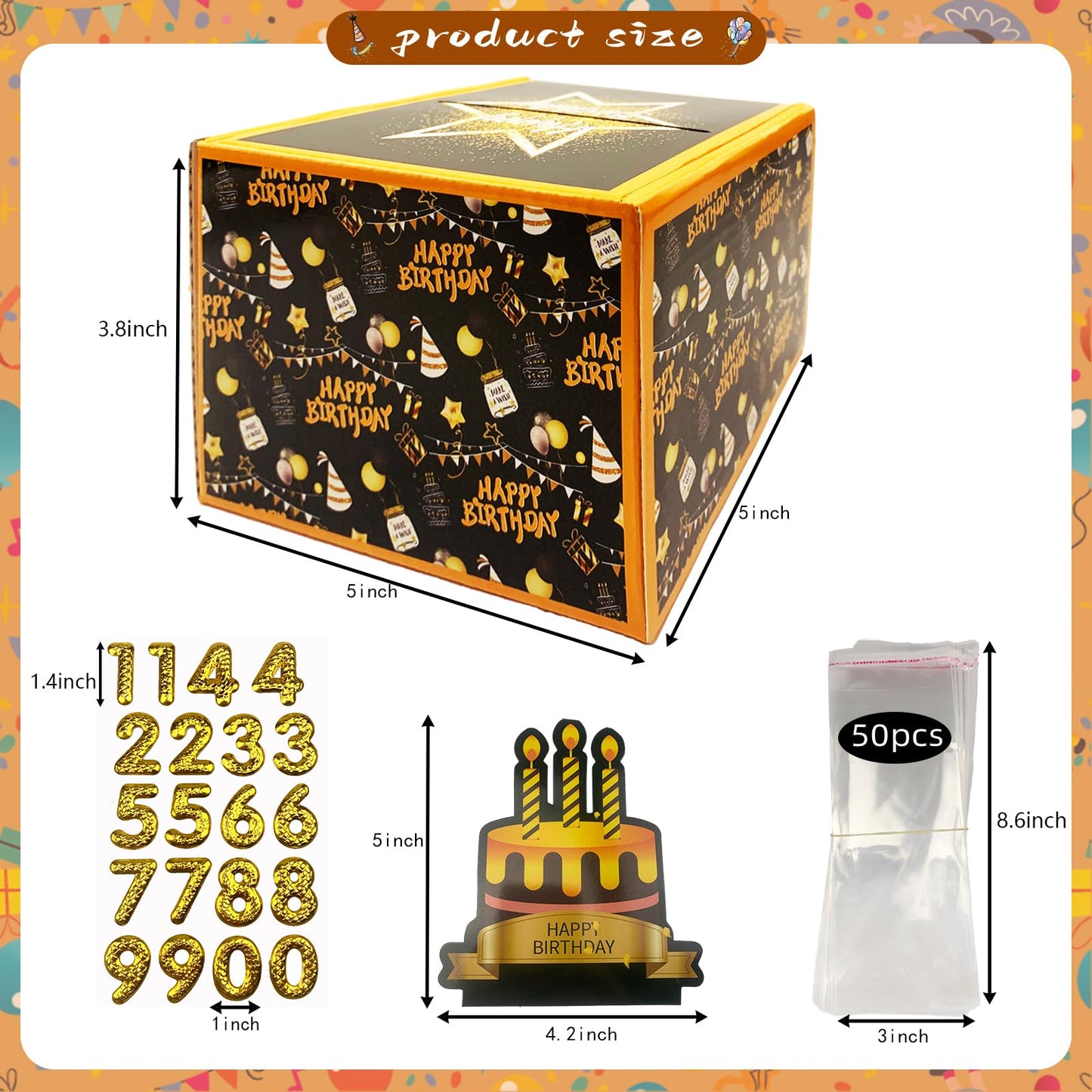 Birthday Money Box For Cash Gift Pull,Pull Out Cash Box, Diy Stickers For Any Age ,A Fun Way To Give Cash Gifts To Boys, Girls,