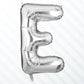 Flyloons Silver E Alphabets Letter Foil Balloons Perfect for Birthday Decoration Items, Anniversary, Bachelorette, Wedding, Fare