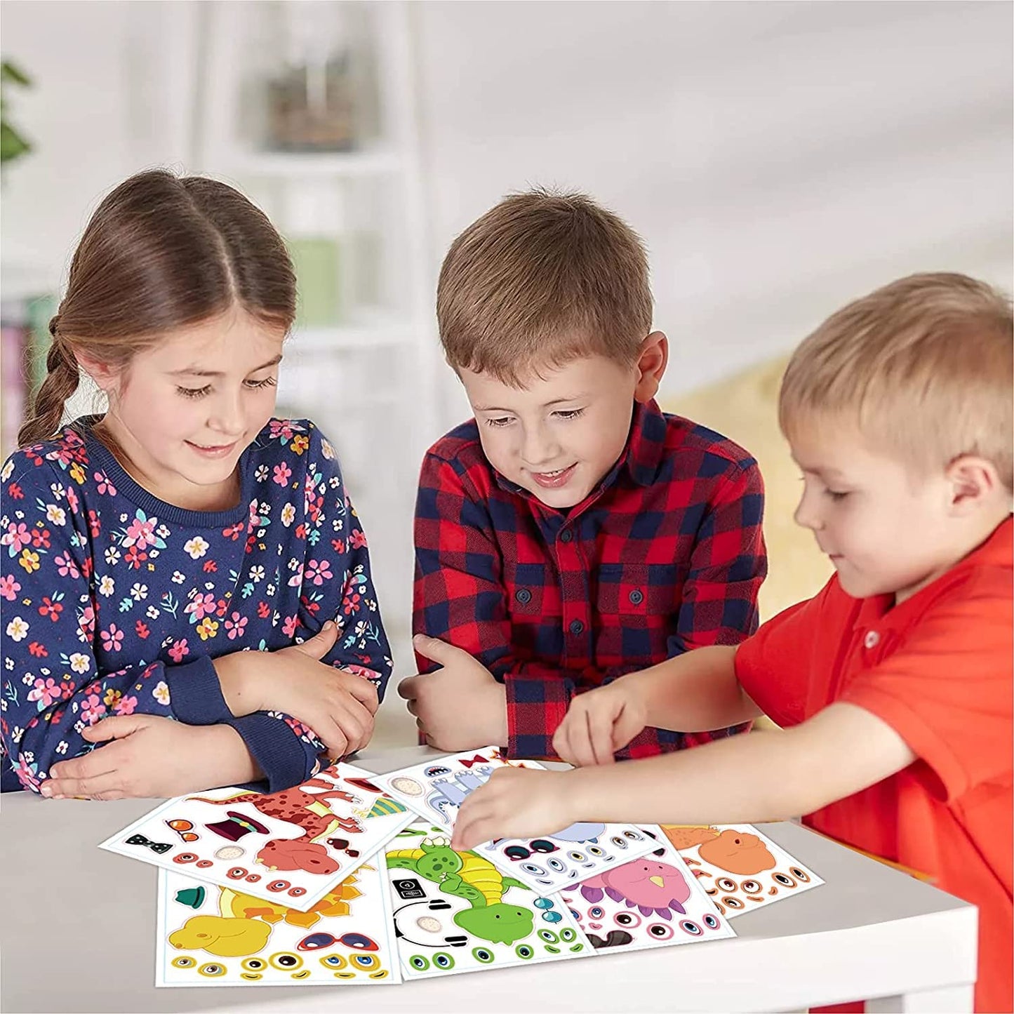 24 Pieces Make Your Own Dinosaur Stickers Make A Face Stickers For Kids Toddlers With Dinosaur System Diy Craft Stickers Kids Pa