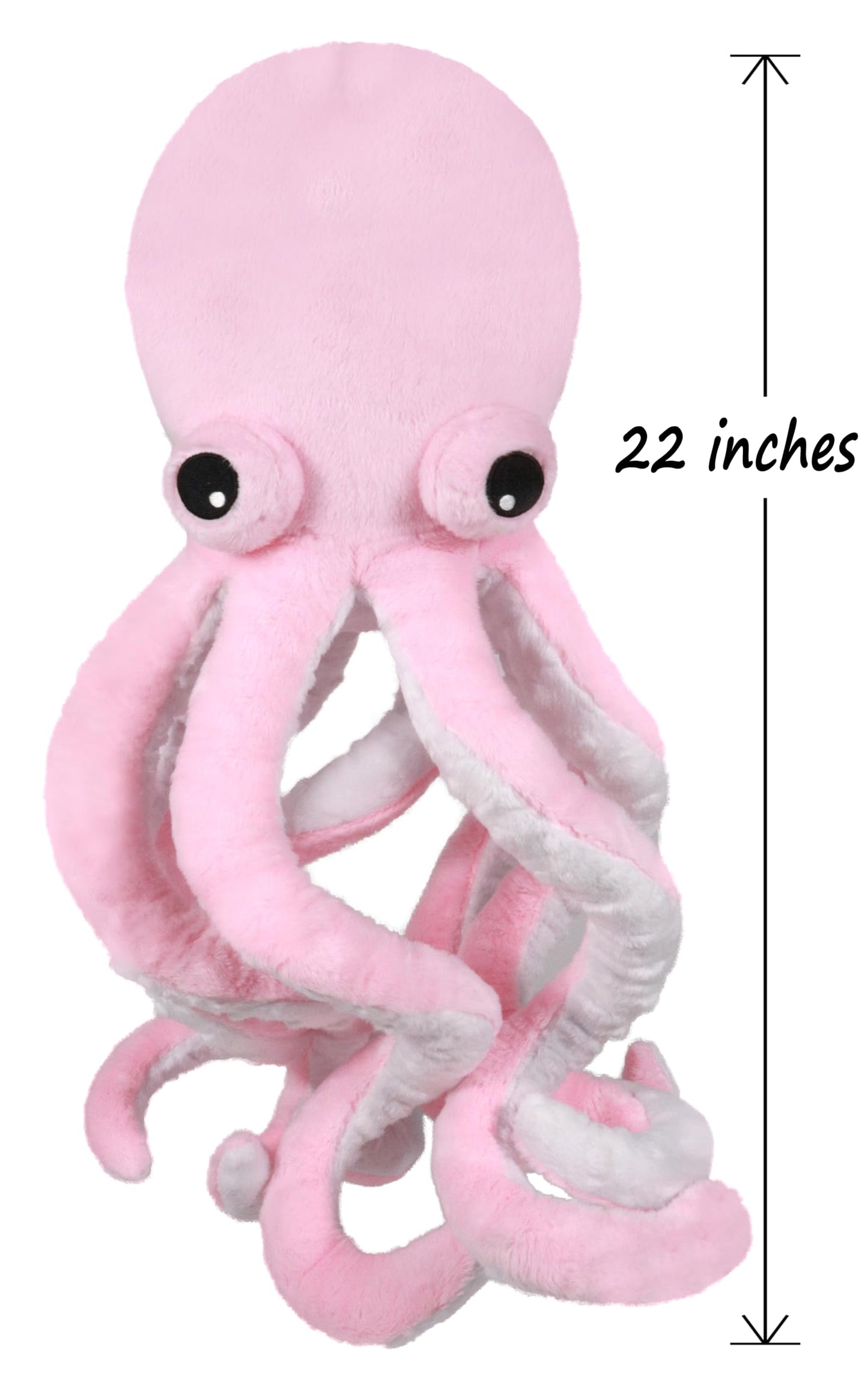 Ice King Bear Cute Big Eyes Octopus Large Stuffed Animals Plush Toy 22 Inches (Pink)
