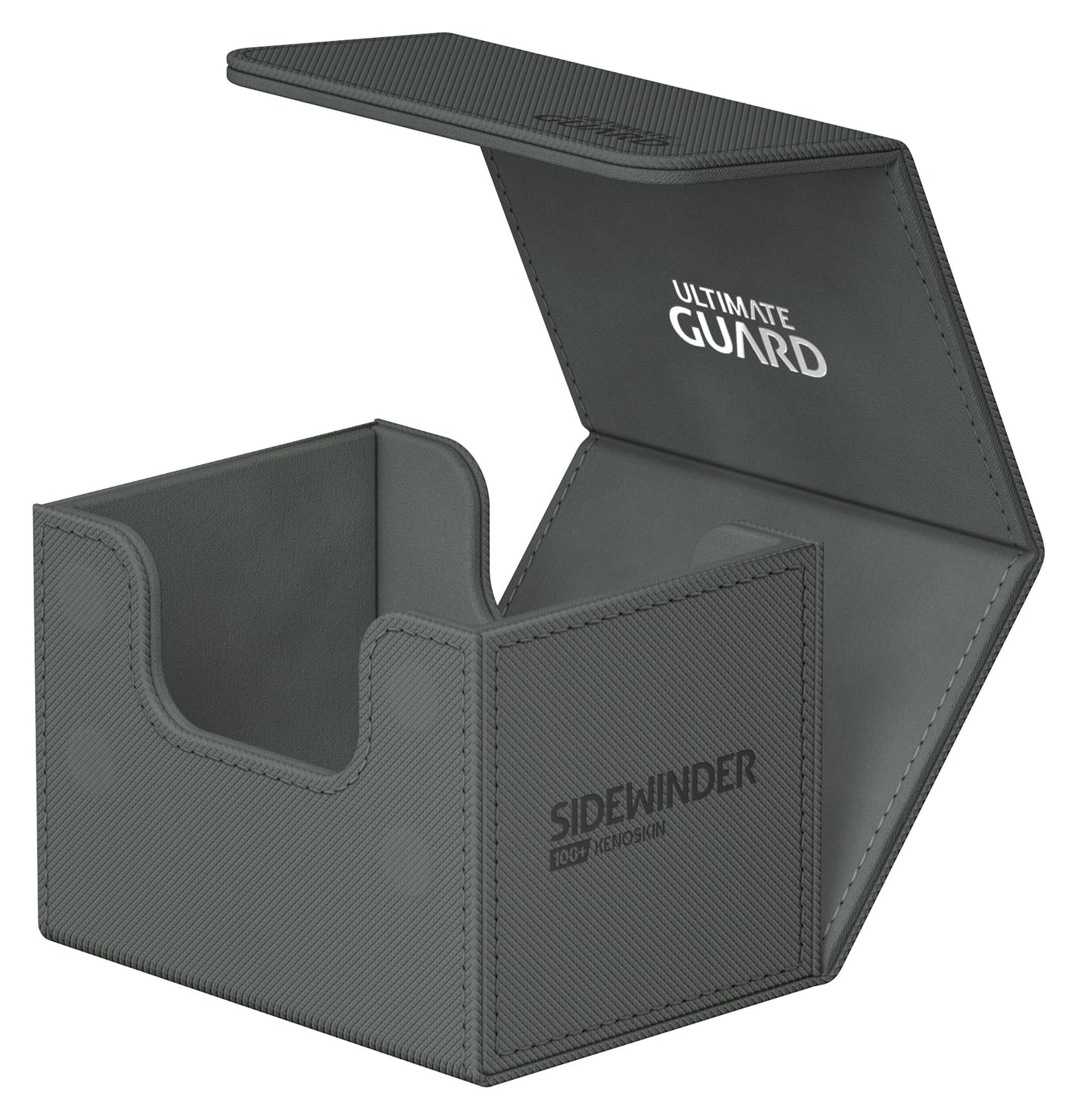Ultimate Guard Sidewinder 100+, Deck Box For 100 Double-Sleeved Tcg Cards, Grey, Magnetic Closure & Microfiber Inner Lining For Secure Storage