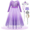Itvti Elsa Dress For Girls Purple Princess Costume For Kids Cosplay With Wig For Halloween Party, 3-4 Years(Tag 110)