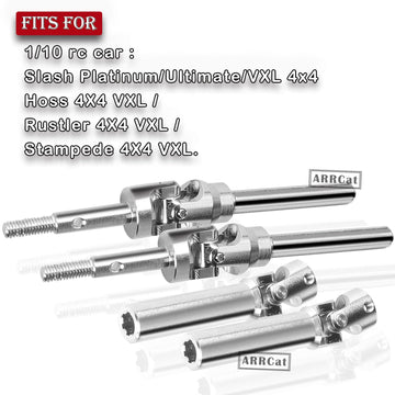4PCS Stainless Steel Drive Shaft CVD Upgrades Part for 1/10 Stampede VXL 4X4,Rustler VXL 4X4,Slash VXL 4X4 Platinum Ultimate,Hos