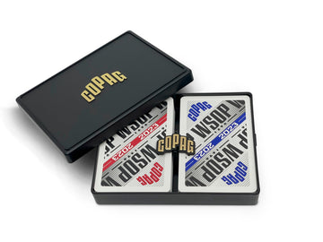 Copag 2023 Wsop World Series Of Poker 100% Plastic Playing Cards, Bridge Size (Narrow) Regular Index Red/Blue Modern Design Doub