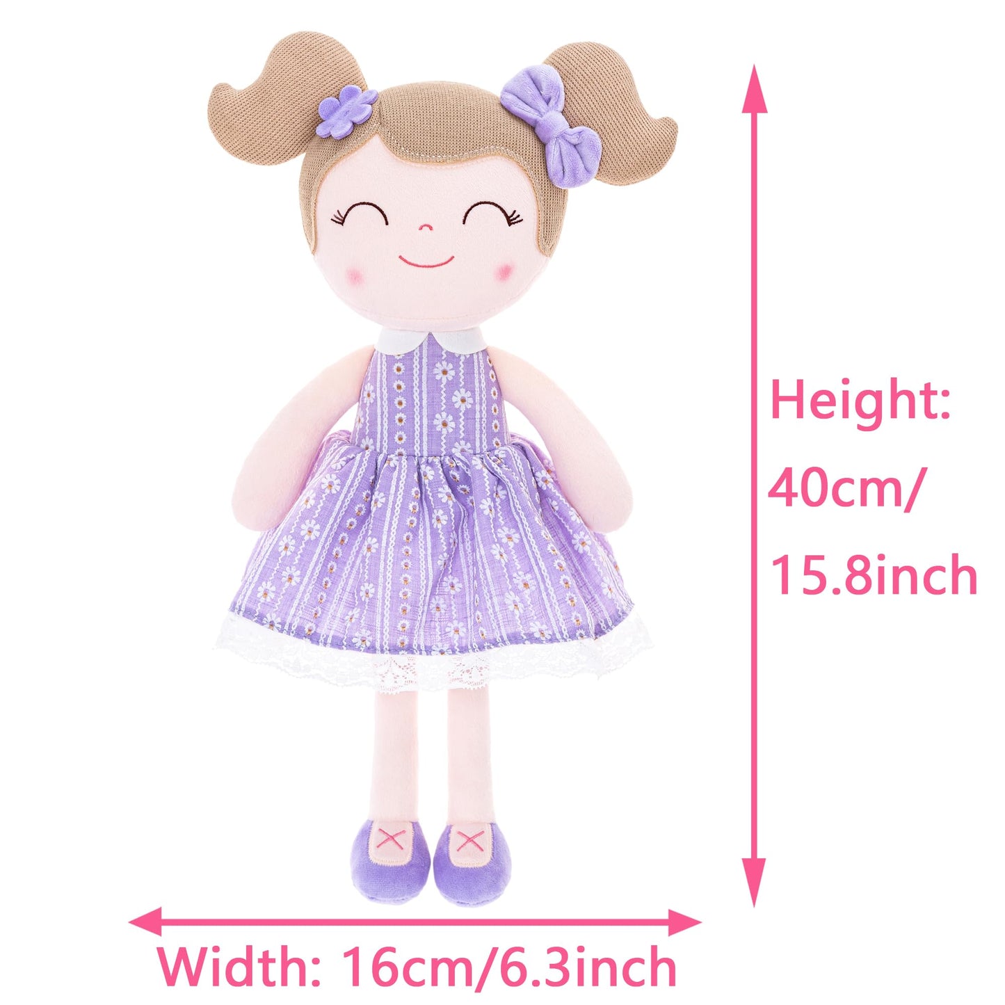 Gloveleya Baby Girl Gifts Soft Plush Doll - Lavender Daisies 16 Inch Cuddle Toy with Basket  Collectible Keepspirit-inspired flavor Birthday Easter Baby Shower Christmas for Girls