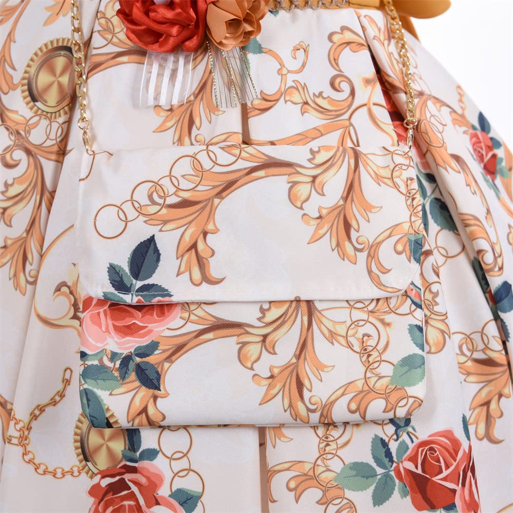 Cosplay Life Floral Dress for Girls and Young mature-themeds Fashion Flower Waistline Kids Party Festival Dress Ages 5-9 Years Old (White  5YRS)