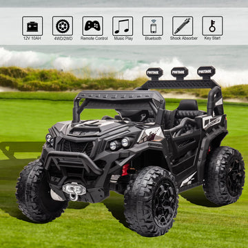 Nitoess 4X4 Kids Ride On Car With Remote Control, 24V Battery Powered Ride On Truck 4Wd/2Wd Switchable Electric Car For Kids Rid
