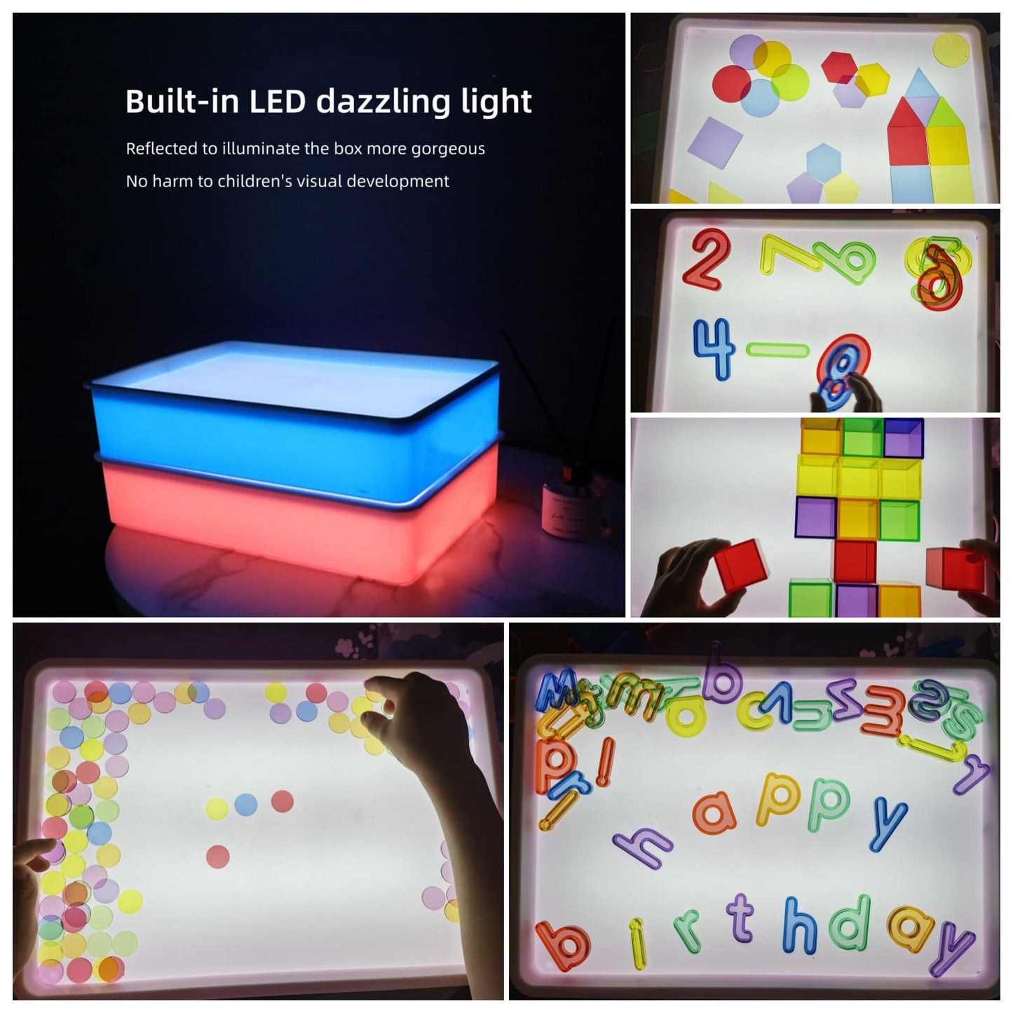 Odoorgames Sand Painting Light Box - Adjustable Brightness, 16" Plastic, Blue