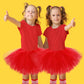 5 Layered Tutu Skirt For Kids Tulle Tutu Skirt With Tube Socks Princess Runners Costumes Cosplay For Girls Kids (Red)