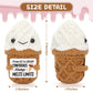 A AIFAMY Funny Positive Ice Cream, Emotional Cute Crochet Toy with Positive Card Cheer Up Funny Gifts for Best Friend Birthday H