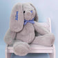 Dibsies Personalized Hoppity Floppity Bunny 18'' (Gray Bunny With Blue Bowtie)