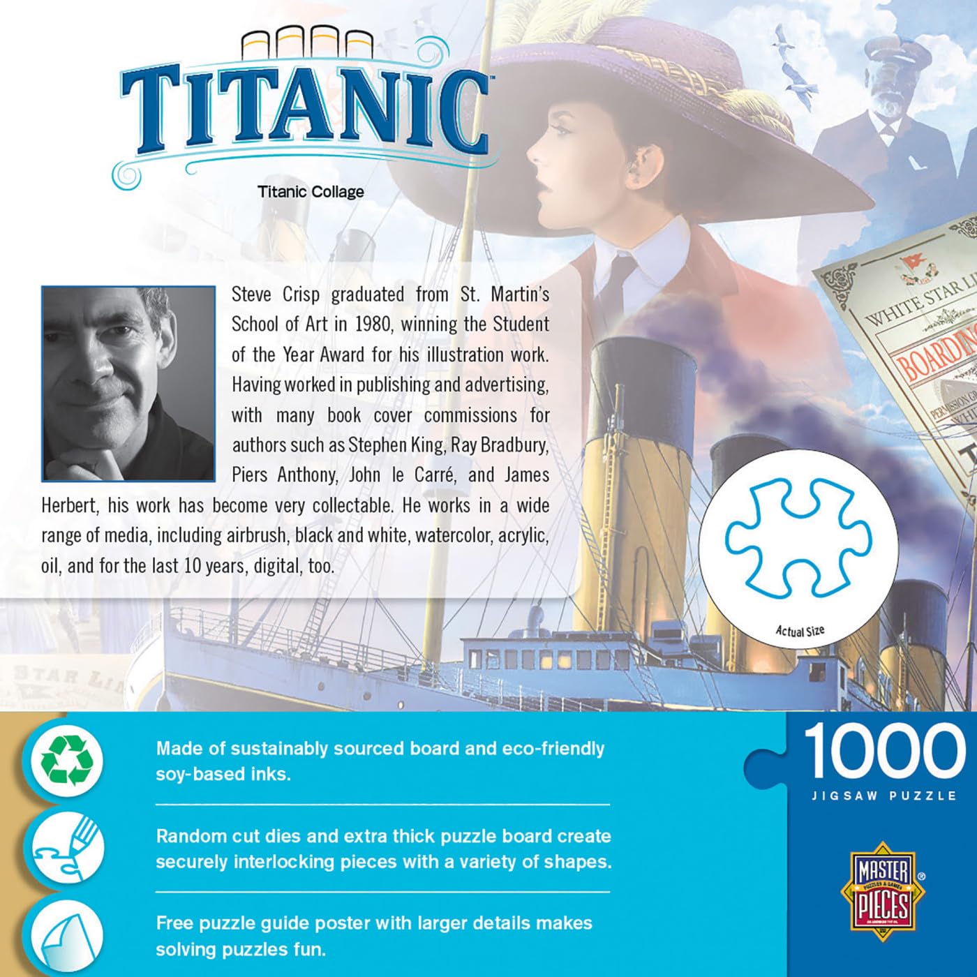 MasterPieces 1000 Piece Jigsaw Puzzle - Titanic Collage - Cardboard - 19.25"x26.75"