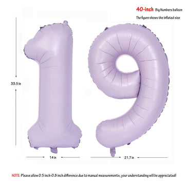 40 In Matte Purple Number Balloons Helium Foil Mylar Balloon Birthday Party Banquet Decoration Digital 19