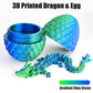 Locyfens 3D Printed Dragon Eggs With Dragon Inside, Articulated 3D Dragon Toys With 3D Dragon Eggs, Crystal Dragon Blue Green