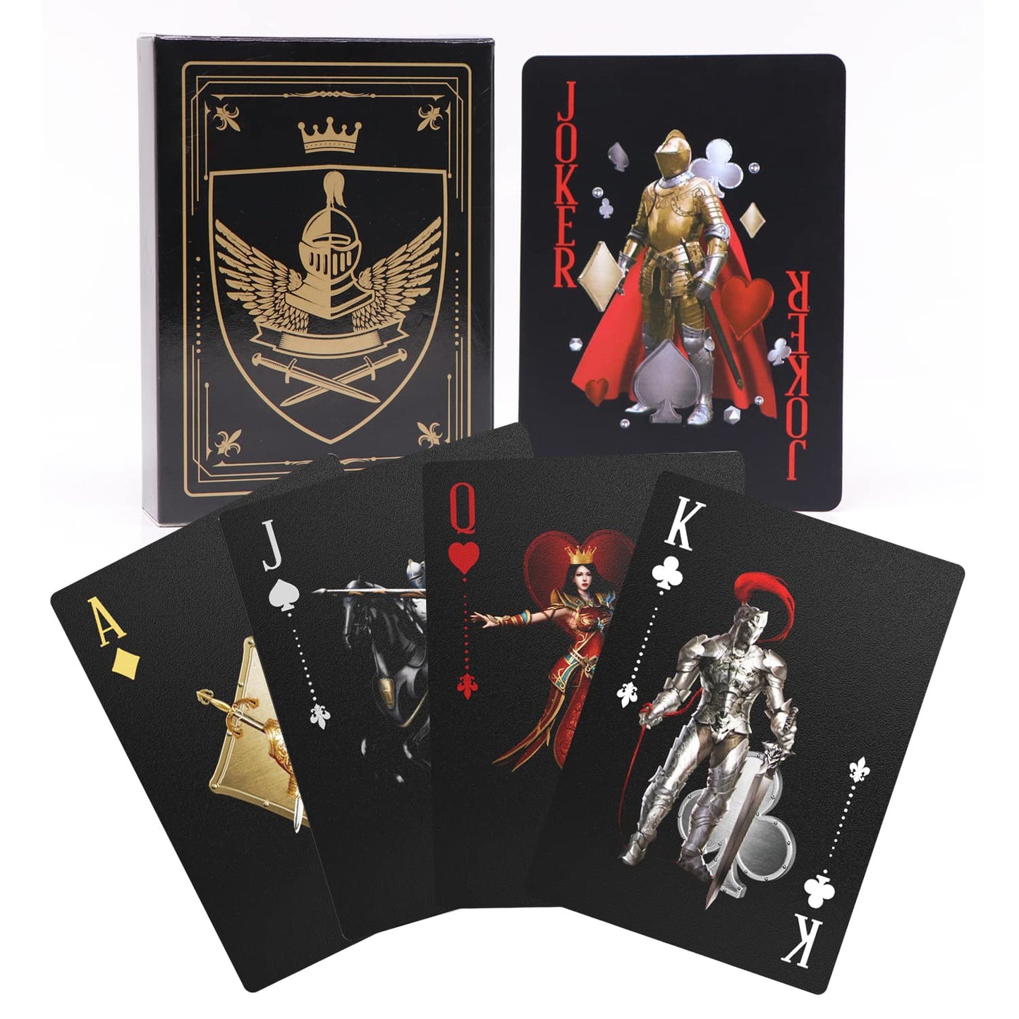 Acelion Waterproof Clear Playing Cards, Plastic Playing Cards, Deck Of Cards, Gift Poker Cards (Knight)