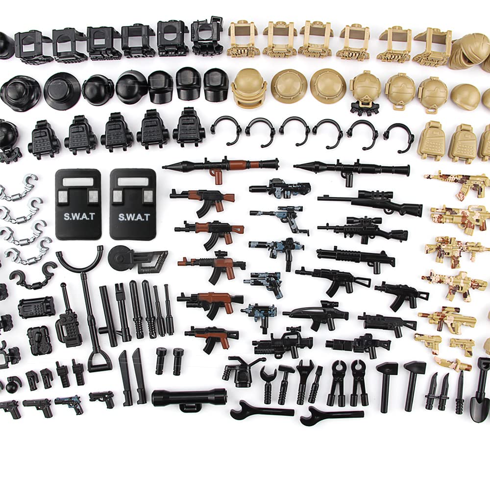Feleph SWAT Police Toy Set - Modern Military Weapons Pack for Soldier Figures, Model T157, Compatible with Major Brands, Ages 4+