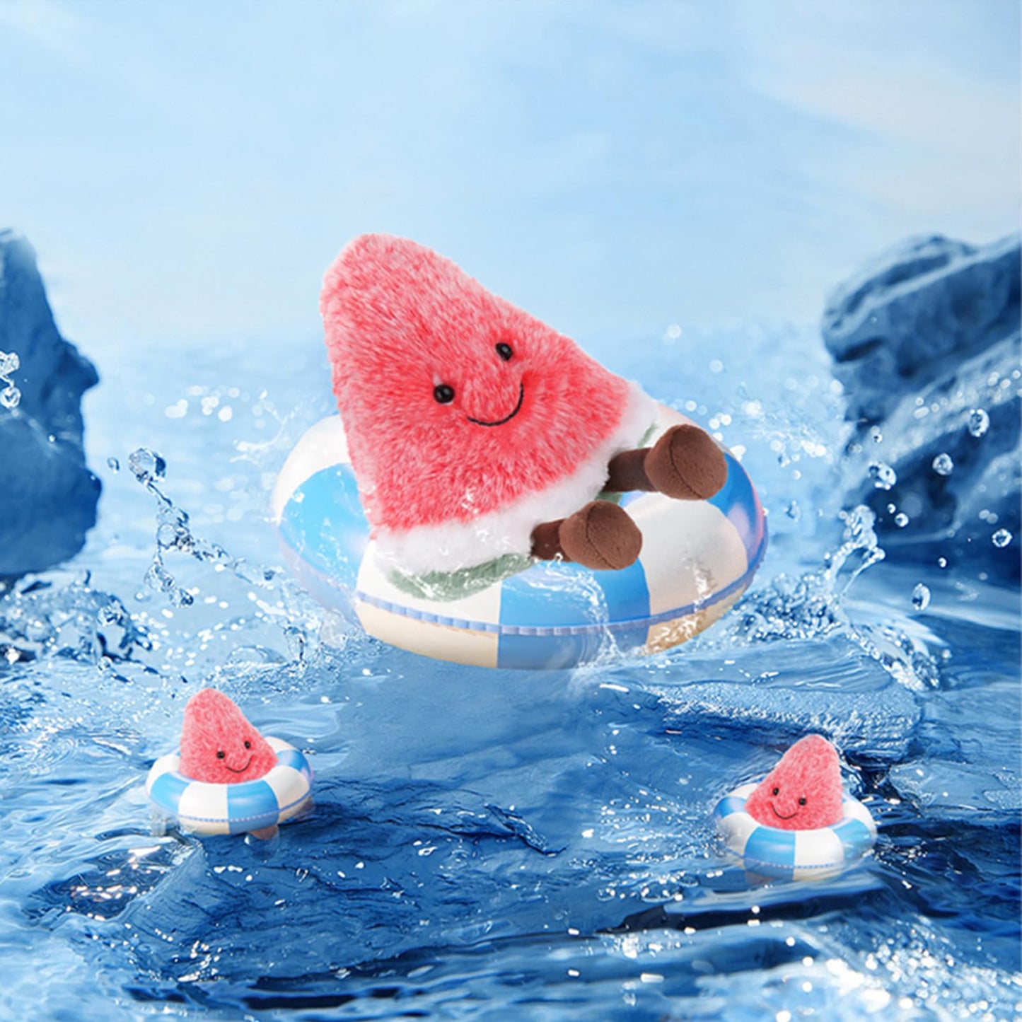 Apricot Lamb Toys Plush Fresh Watermelon Stuffed Fruit Soft Cuddly Perfect For Child 5.9 Inches