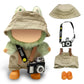 17cm Light Purple Outfit Set (Doll Not Included) - Bucket Hat  Overalls Shorts  Mini Camera & Shoes  Cute Style for 17cm Doll Dress-up (Khaki SC)