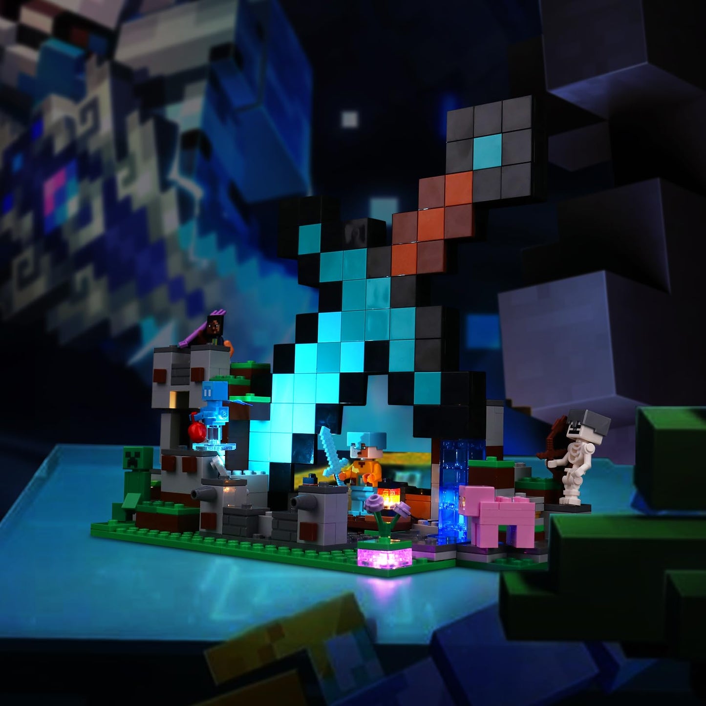 Hilighting Upgraded Led Light Kit Compatible with Lego Minecraft The decorative replica blade Outpost 21244 Building Toys  Lights Decoration Compatible with Lego 21244 (Model Not Included)