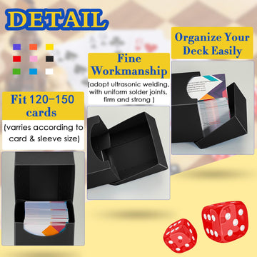 Deekin 18 Packs Deck Cards Box Trading Card Storage Box Case Carrying Case For Family Party Games Supplies(Black,4 X 2.8 X 2 Inch)