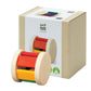 PlanToys Wooden Roller Rattle Toy - Eco-Friendly Montessori Baby Sensory Toy, Medium Size, Bright Color Series, Model 0522000