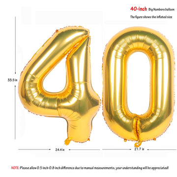 40 Inch Gold Number Balloons Helium Foil Mylar Balloon Birthday Party Banquet Decoration 40