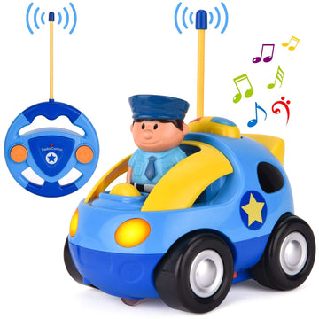 Liberty Imports My First Cartoon RC Remote Control Cars for Toddlers Ages 1-3, Radio Control Toy for Baby, Kids 18 Months+ (Poli