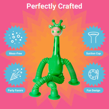 Telescopic Suction Cup Giraffe Toys For Toddler Restaurant Dinner Table Activities, Stretchy Animal Pop Tubes, Telescopic Sensor