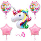 Mystic Toy Store Unicorn Balloons for Birthday Decoration Kit Pink White Baby Boys Girls Kids 5 Pcs Unicorn Theme Foil Balloons 