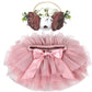 Newborn Photography Outfits Girl Soft Fluffy Baby Girls Tutu Skirt With Diaper Cover, Cute Pink Ruffle Tulle Newborn Tutu Dress